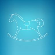 Rocking Horse on a Blue Background