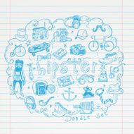 Hipster doodle set hand drawn illustration