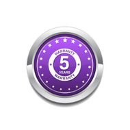 5 Years Warranty Purple Vector Icon Button