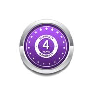 4 Years Warranty Purple Vector Icon Button