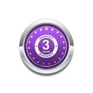 3 Years Warranty Purple Vector Icon Button