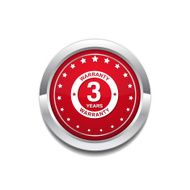 3 Years Warranty Red Vector Icon Button