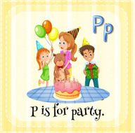 Flashcard of P party