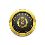 2 Years Warranty Golden Vector Icon Button