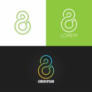 Number eight 8 logo design icon set background