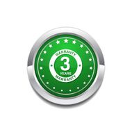 3 Years Warranty Green Vector Icon Button