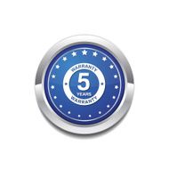 5 Years Warranty Blue Vector Icon Button