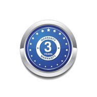 3 Years Warranty Blue Vector Icon Button