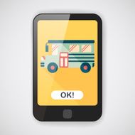 School Bus flat icon with long shadow eps10