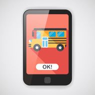 School Bus flat icon with long shadow eps10 N3