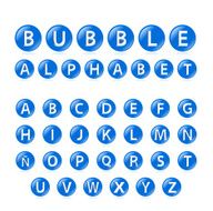 3d Bubble Alphabet with Cavalier Perspective on White Background