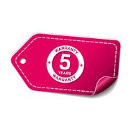 5 Years Warranty Pink Vector Icon Design N2