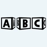 Alphabet cubes with A B C letters