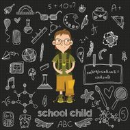 Back to school big doodles set in Hand drawn style