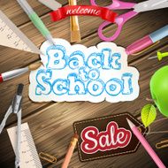 Back to school Sale Label card EPS 10 N3