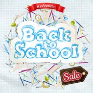 Back to school Sale Label card EPS 10 N8