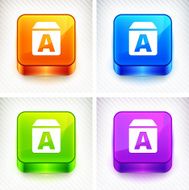 Letter Blocks on Color Square Buttons