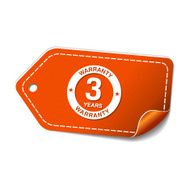 3 Years Warranty Orange Vector Icon Design