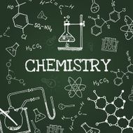 Vector chalk draw chemistry elements