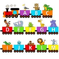 alphabet train animals from A to M