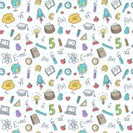 Vector hand drawn study accessories seamless pattern Cute back to