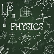 Vector chalk draw phisics elements
