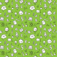 Vector hand drawn stationary seamless pattern Cute back to school