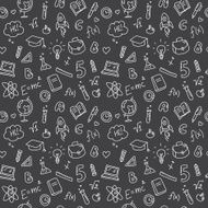 Vector hand drawn study accessories seamless pattern Cute back to N2