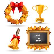 School icon set Autumn