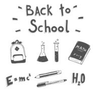 Back to school Hand drawn doodle set