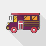School Bus flat icon with long shadow eps10 N5