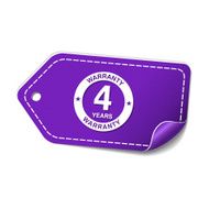 4 Years Warranty Violet Vector Icon Design