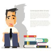 depression hates reading books - vector