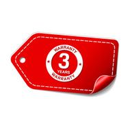 3 Years Warranty Red Vector Icon Design