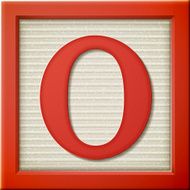 3d red letter block O