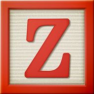 3d red letter block Z