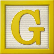3d yellow letter block G