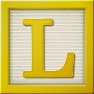 3d yellow letter block L