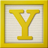 3d yellow letter block Y