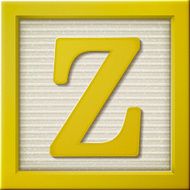 3d yellow letter block Z