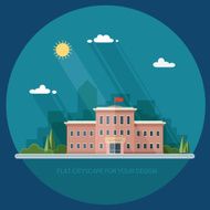 Welcome back to school Flat style vector illustration N4