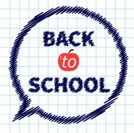 Back to school doodle text talk bubble Exercise book Flat