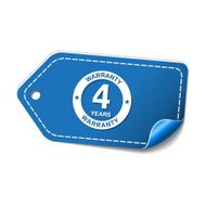 4 Years Warranty Blue Vector Icon Design N2