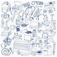 Hand drawn school doodles