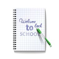 Back to school text on notebook page