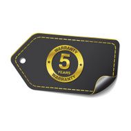 5 Years Warranty golden Vector Icon Design N2