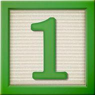3d green number block 1