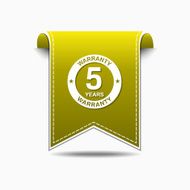 5 Years Warranty Yellow Vector Icon Design N2