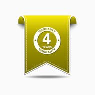 4 Years Warranty Yellow Vector Icon Design N2