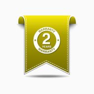 2 Years Warranty Yellow Vector Icon Design N2